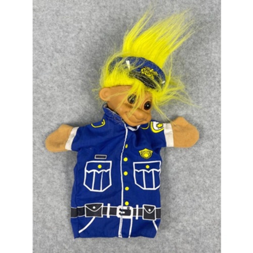 Vintage RUSS Troll Doll Hand Puppet 10" Police Doctor Nurse